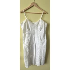 True 1970s Vintage Merville White Lace Slip Dress Cottagecore USA Size 40